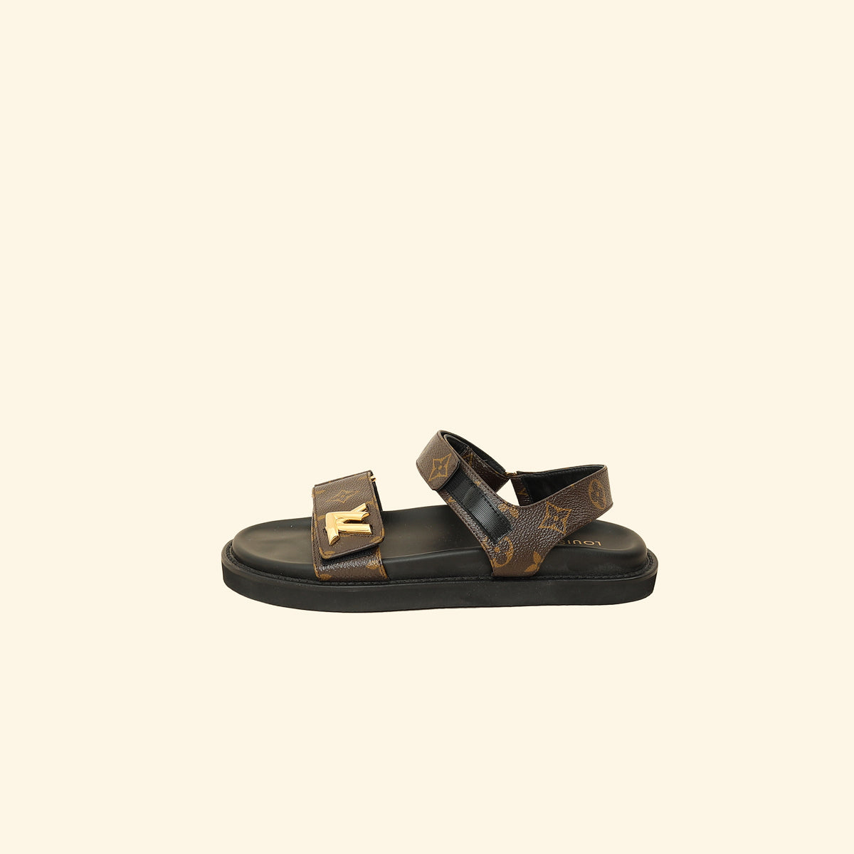 Louis Vuitton Brown Monogram Sunset Comfort Flat Sandal 39 – THE