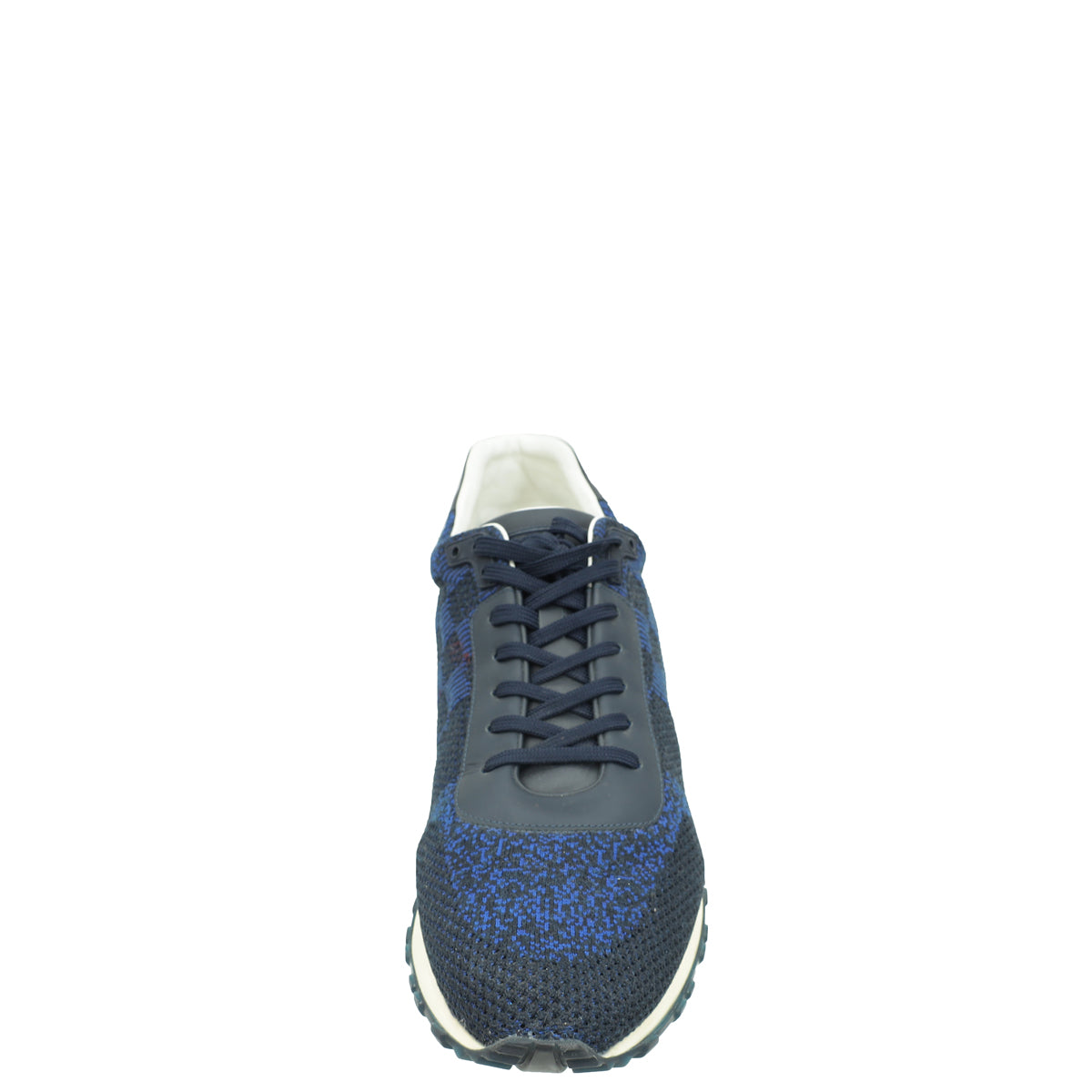 Louis Vuitton Navy Blue Damier Fabric Mesh Run Away Sneaker  display picture 3