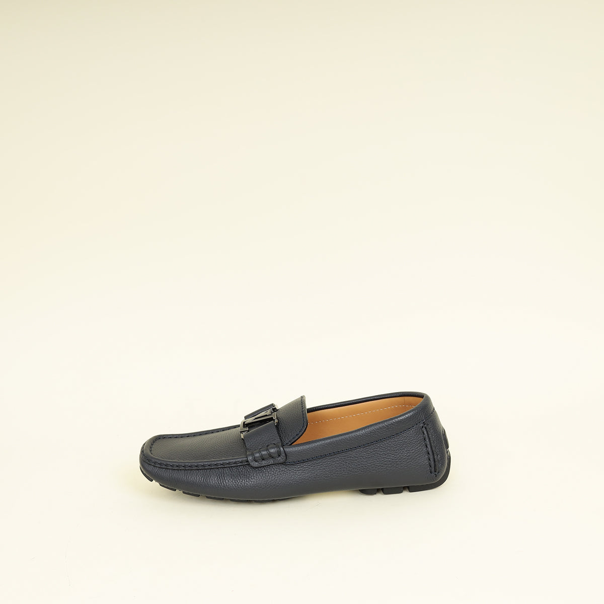 Louis Vuitton Navy Monte Carlo Moccasin Loafers Louis Vuitton Grained Calfskin Mens Monte Carlo Car Shoe  main image 3