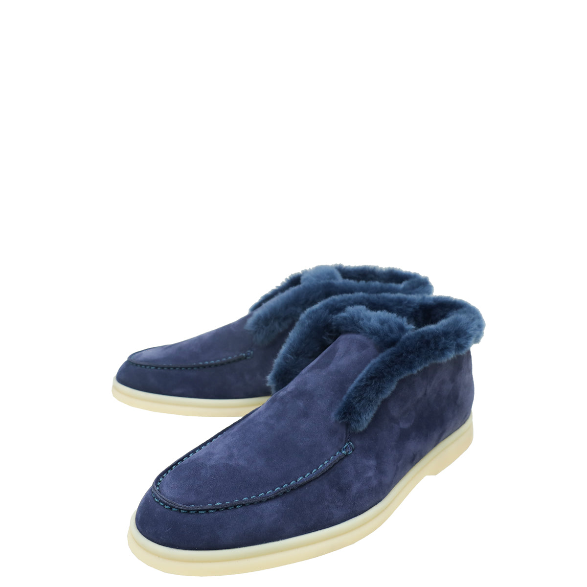 Loro Piana ネイビーブルー　オープン・ウォーク・アンクルブーツ Loro Piana ネイビーブルー オープン・ウォーク・アンクルブーツ Open