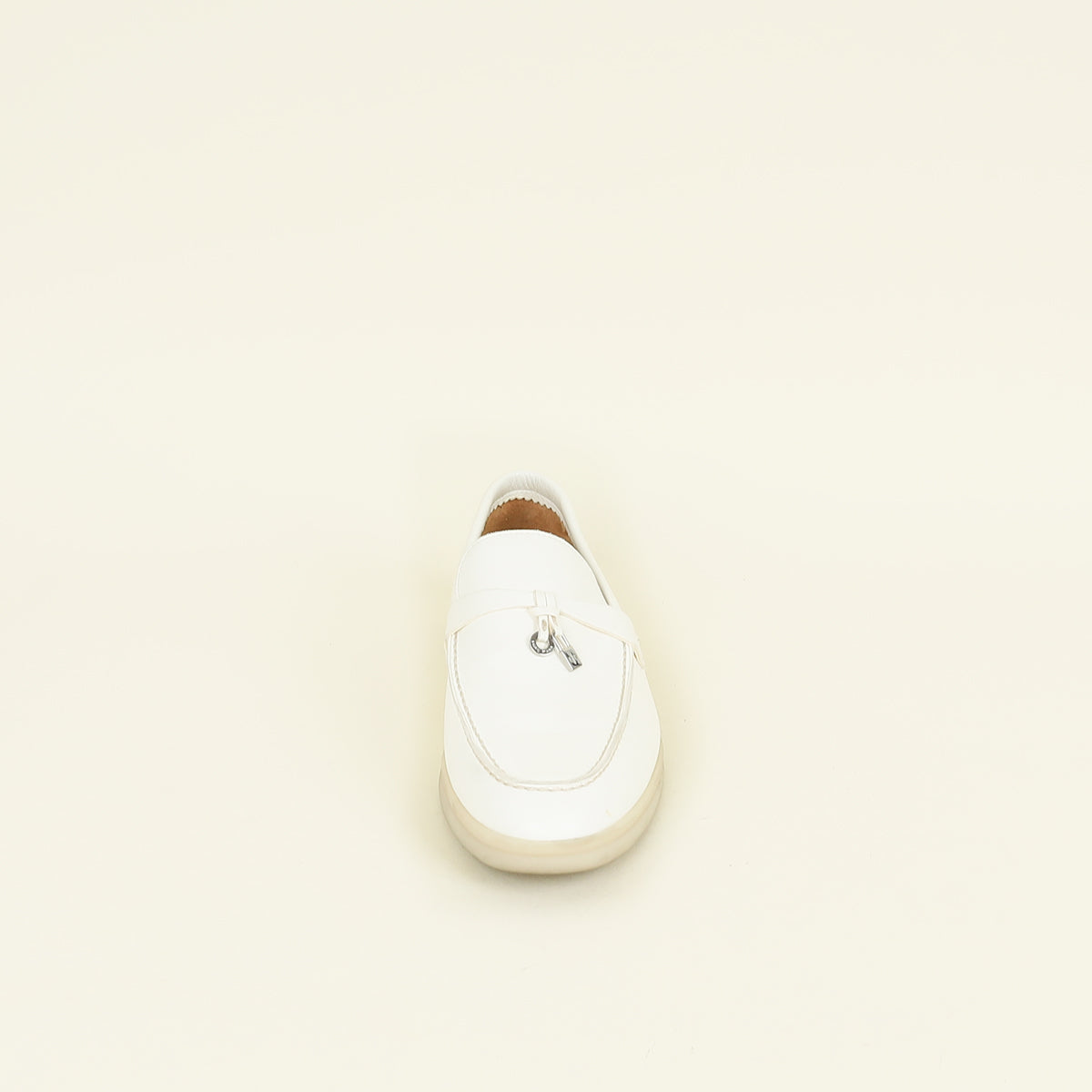 Loro Piana White Summer Charms Walk Loafers 37.5 – THE CLOSET
