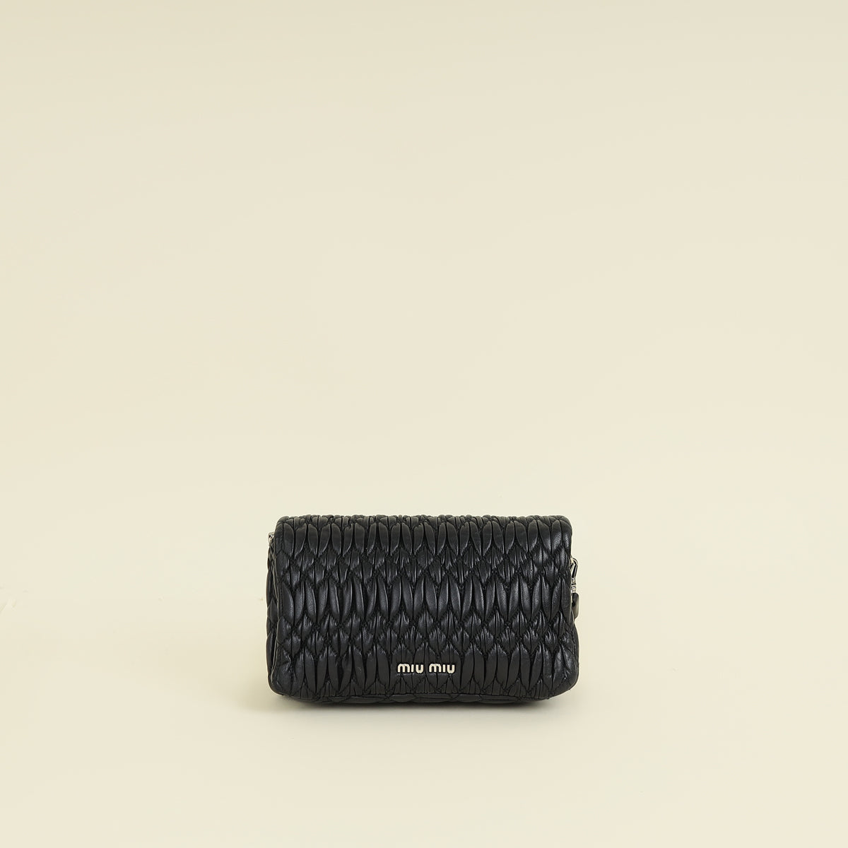 Miu Miu Black Matelasse Crystal Flap Bag | Pre-Owned The Closet 