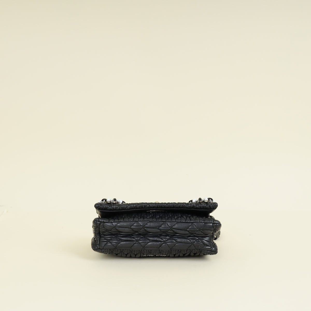 Miu Miu Black Matelasse Crystal Flap Bag | Pre-Owned The Closet 