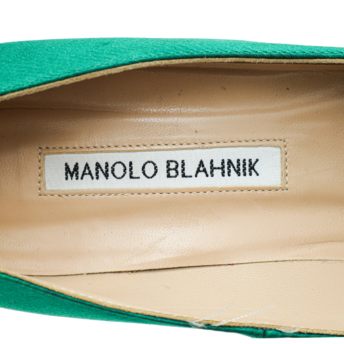 Manolo Blahnik Green Satin Borlak Pumps 39.5