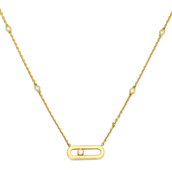 Messika 18K Yellow Gold Uno Move Diamond Necklace
