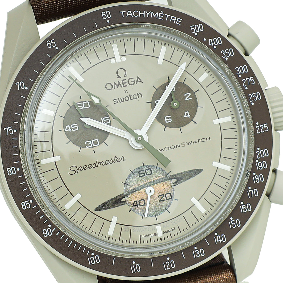 Omega Bicolor X Swatch Speedmaster Moonswatch Mission to Saturn Quartz 41mm Watch