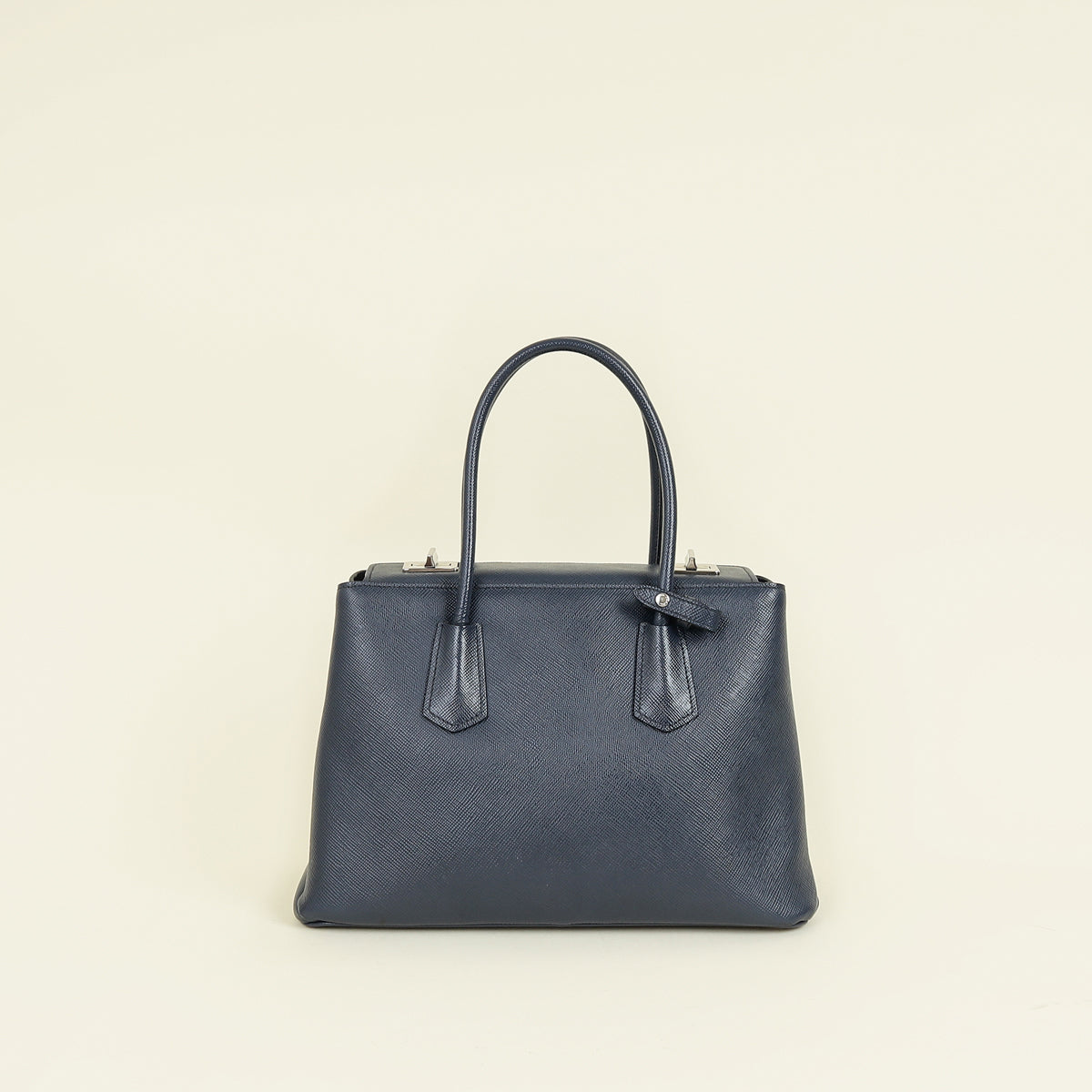 Prada Navy Cuir Turnlock Twin Tote Bag – THE CLOSET