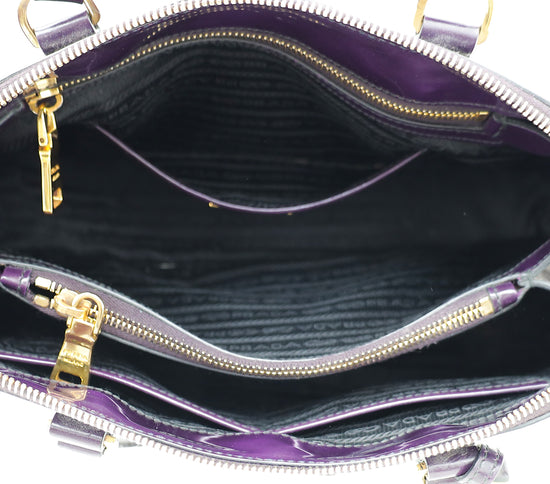 Prada Purple Vernice Promenade Bag