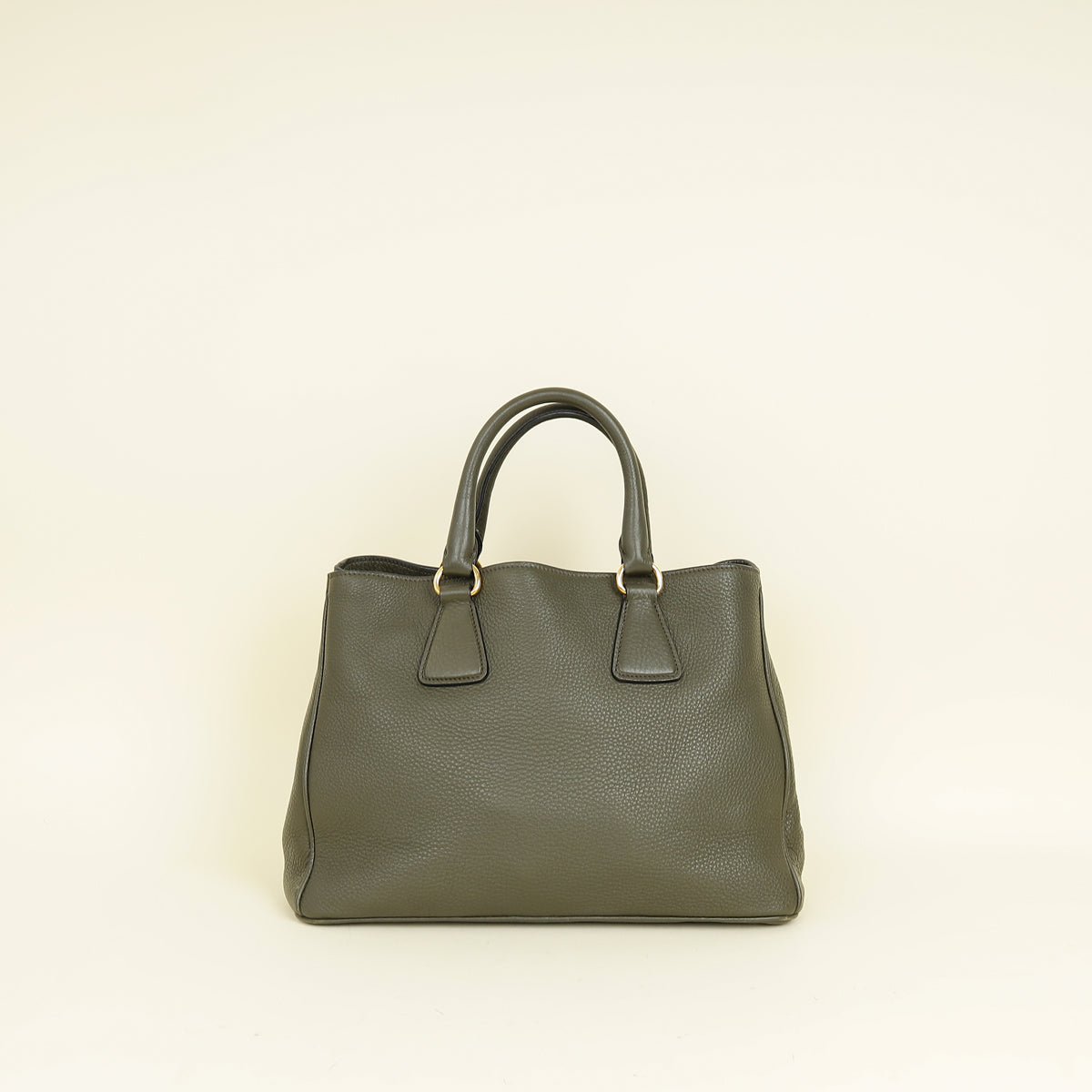 Prada Olive Green Vitello Daino Open Tote Bag – THE CLOSET