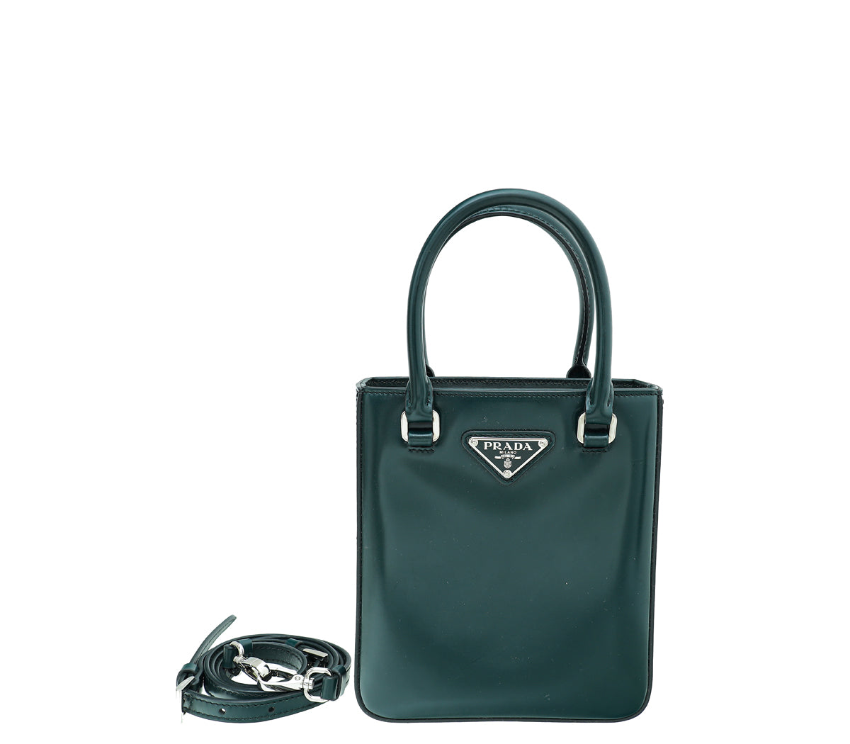 Prada Emerald Green Spazzolato Small Tote Bag – THE CLOSET