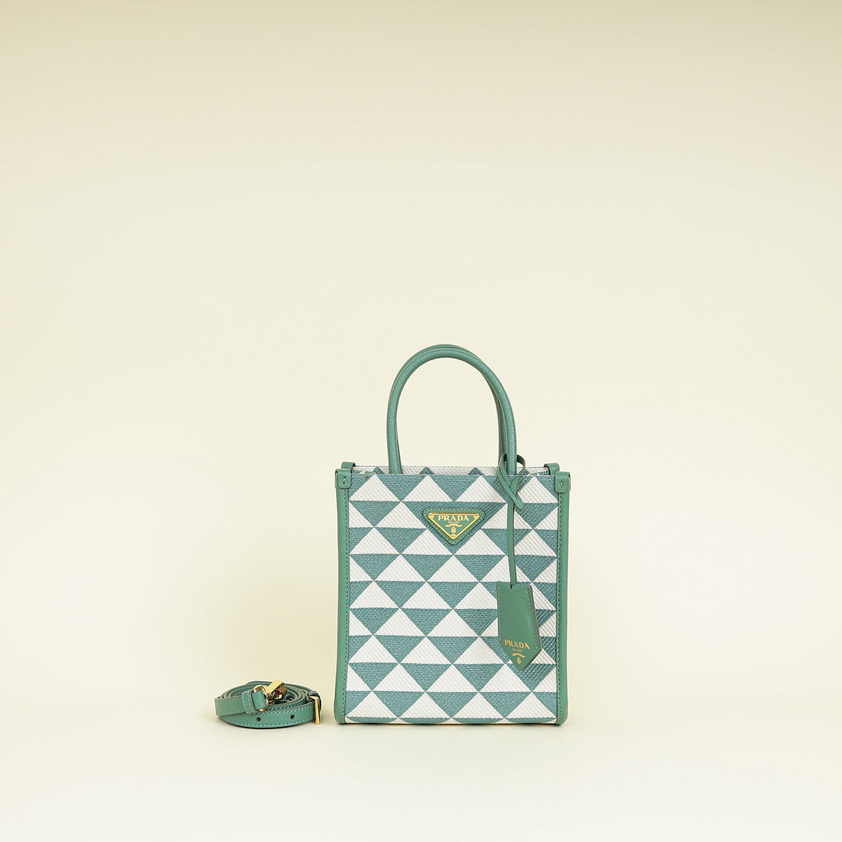 Prada Mint Green Mini Symbole Tote Bag | Pre-Owned The Closet UAE