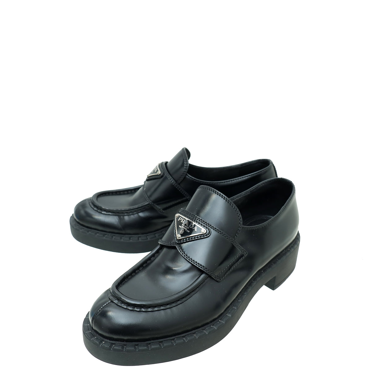 Prada Chocolate Brushed Loafers 37 – THE CLOSET