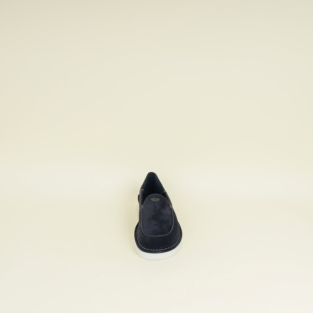 Prada Suede Slip-On Loafers in Navy Blue Prada Men main image 2