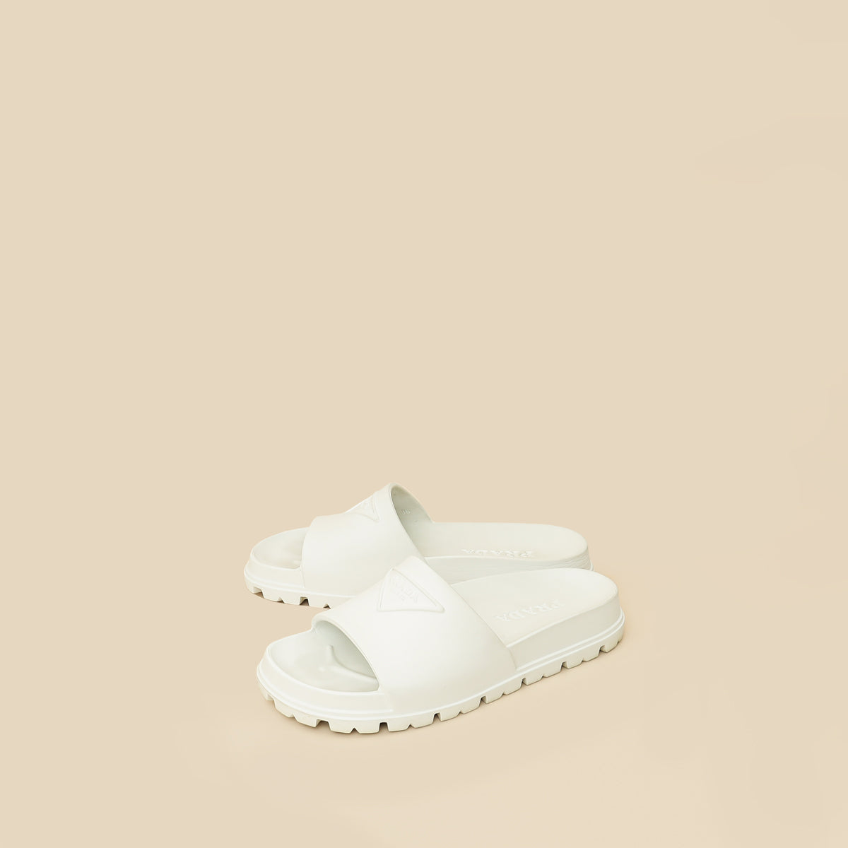 Prada White Extra Light Rubber Slides Sandal 36 – THE CLOSET
