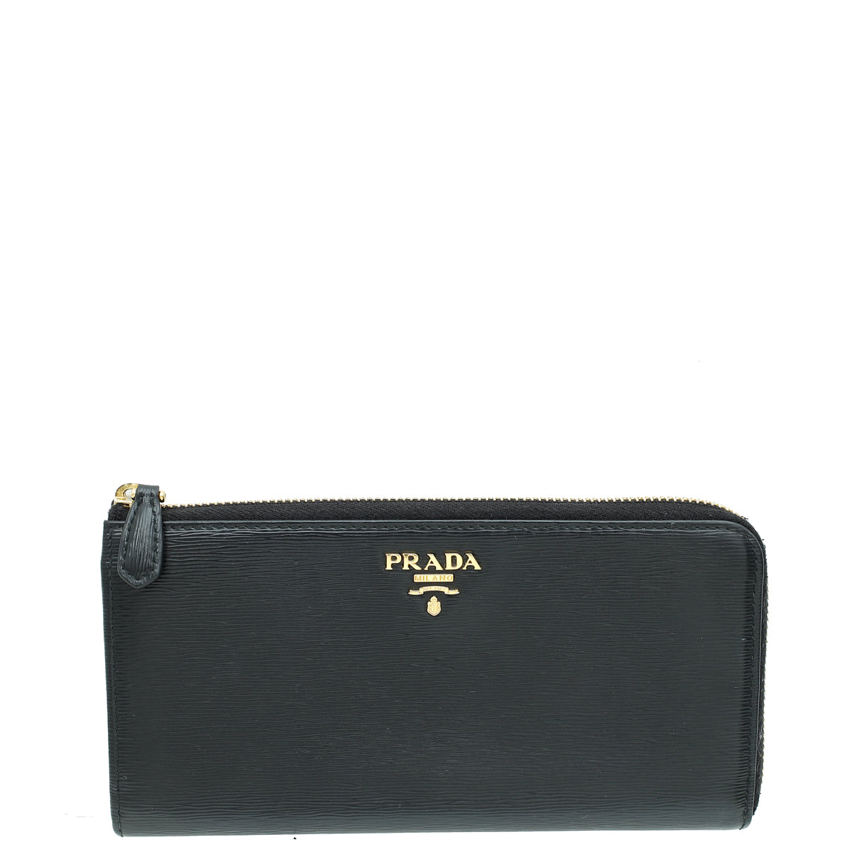 Prada Black Lux Long Zip Wallet – THE CLOSET display picture 1