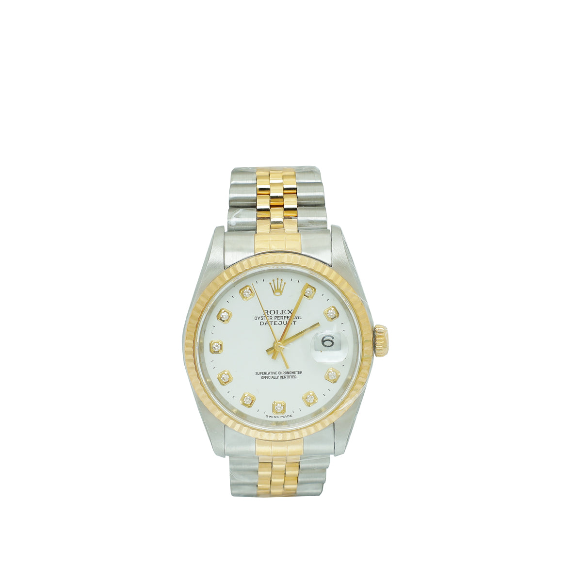 Rolex 18K Yellow Gold Oystersteel Diamond Datejust 36 Watch