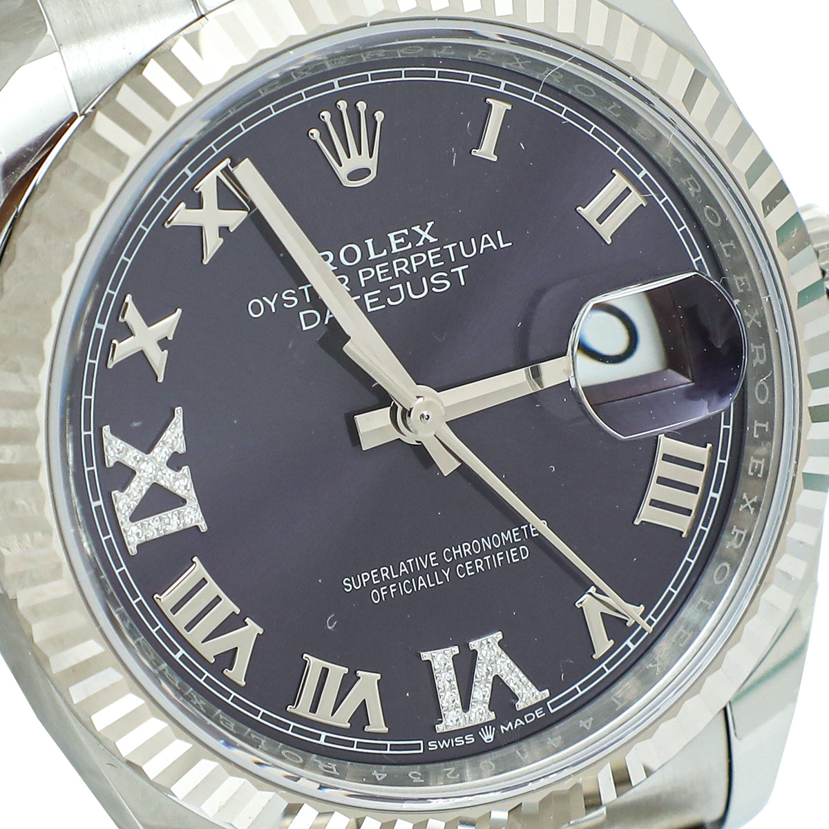 Rolex ST.ST and 18K White Gold Diamond Datejust 36mm Watch