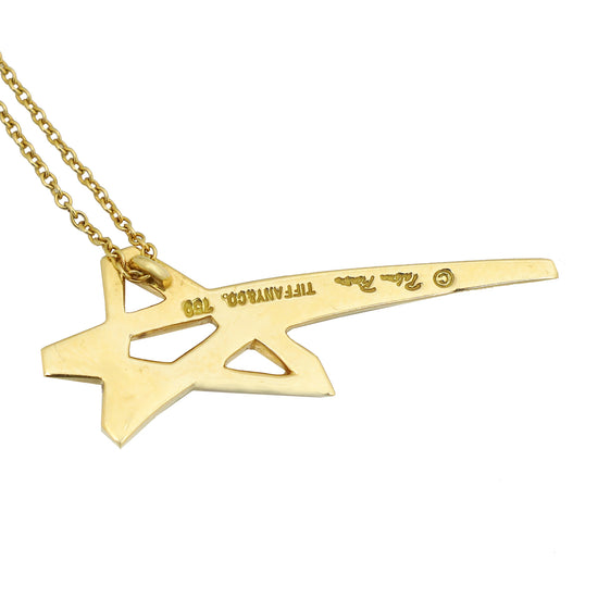 Tiffany & Co 18K Yellow Gold Paloma Picasso Shooting Star Pendant Necklace