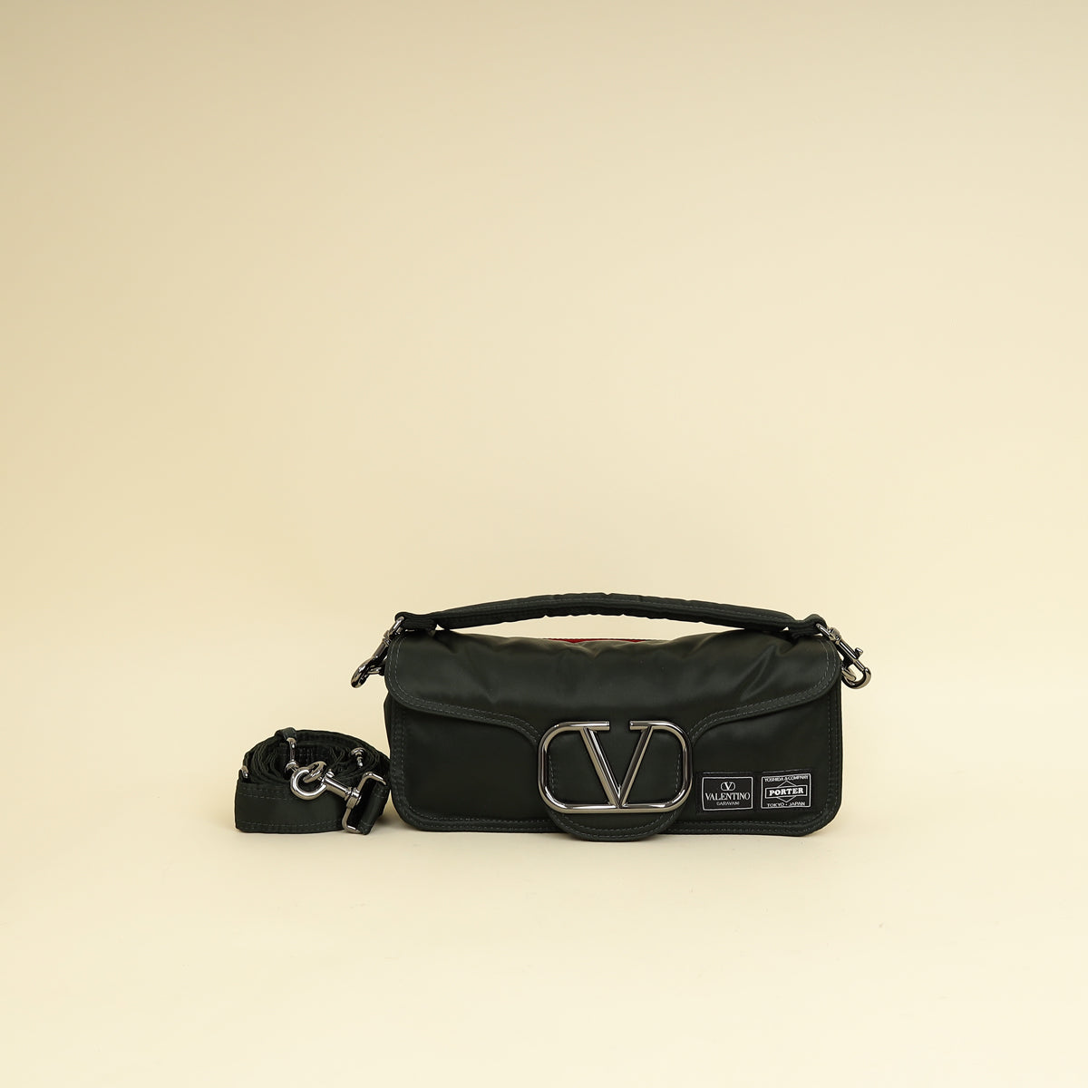 Valentino Khaki and Porter Loco Medium Shoulder Bag – THE CLOSET