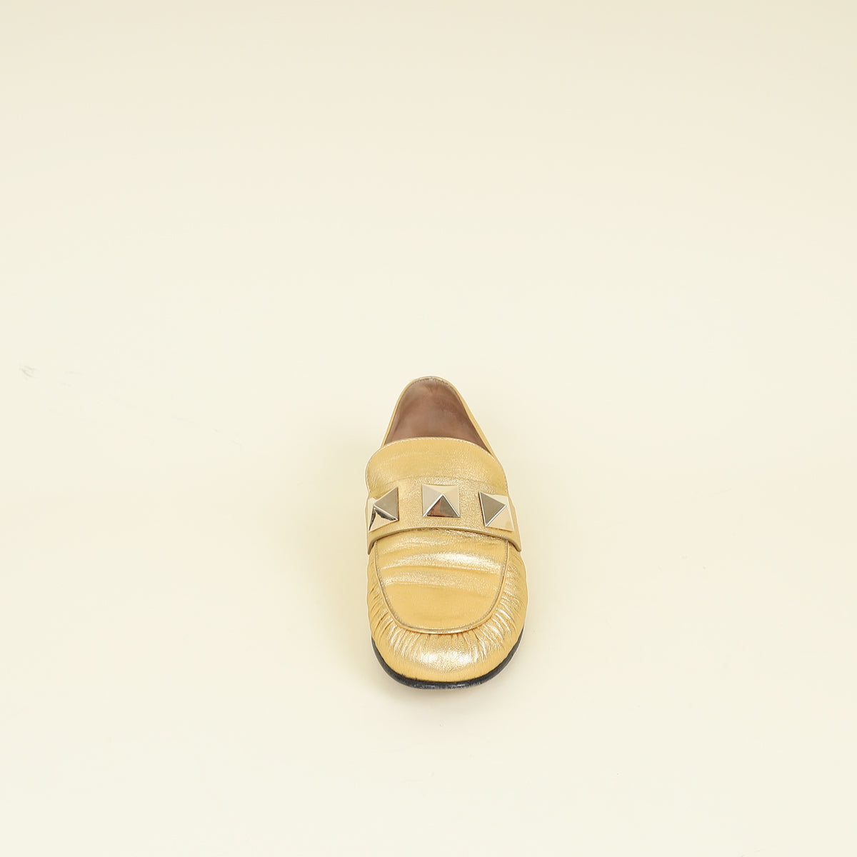 Valentino Metallic Gold Rockstud Slip On Loafers 36.5 – THE  display picture 1