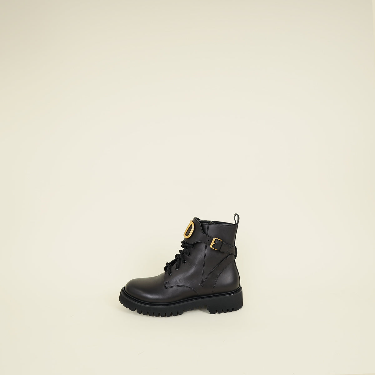 Valentino Black VLogo Combat Boots 40 – THE CLOSET