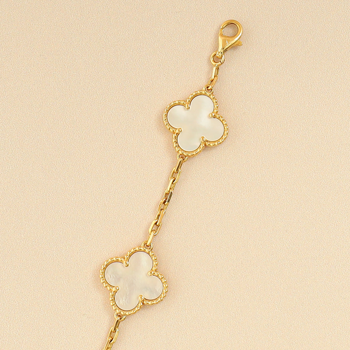 Van Cleef & Arpels 18K Yellow Gold 5 Motif MOP Vintage Alhambra