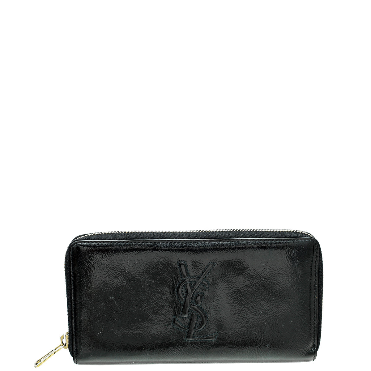 YSL Black Monogram Zip Around Wallet THE CLOSET