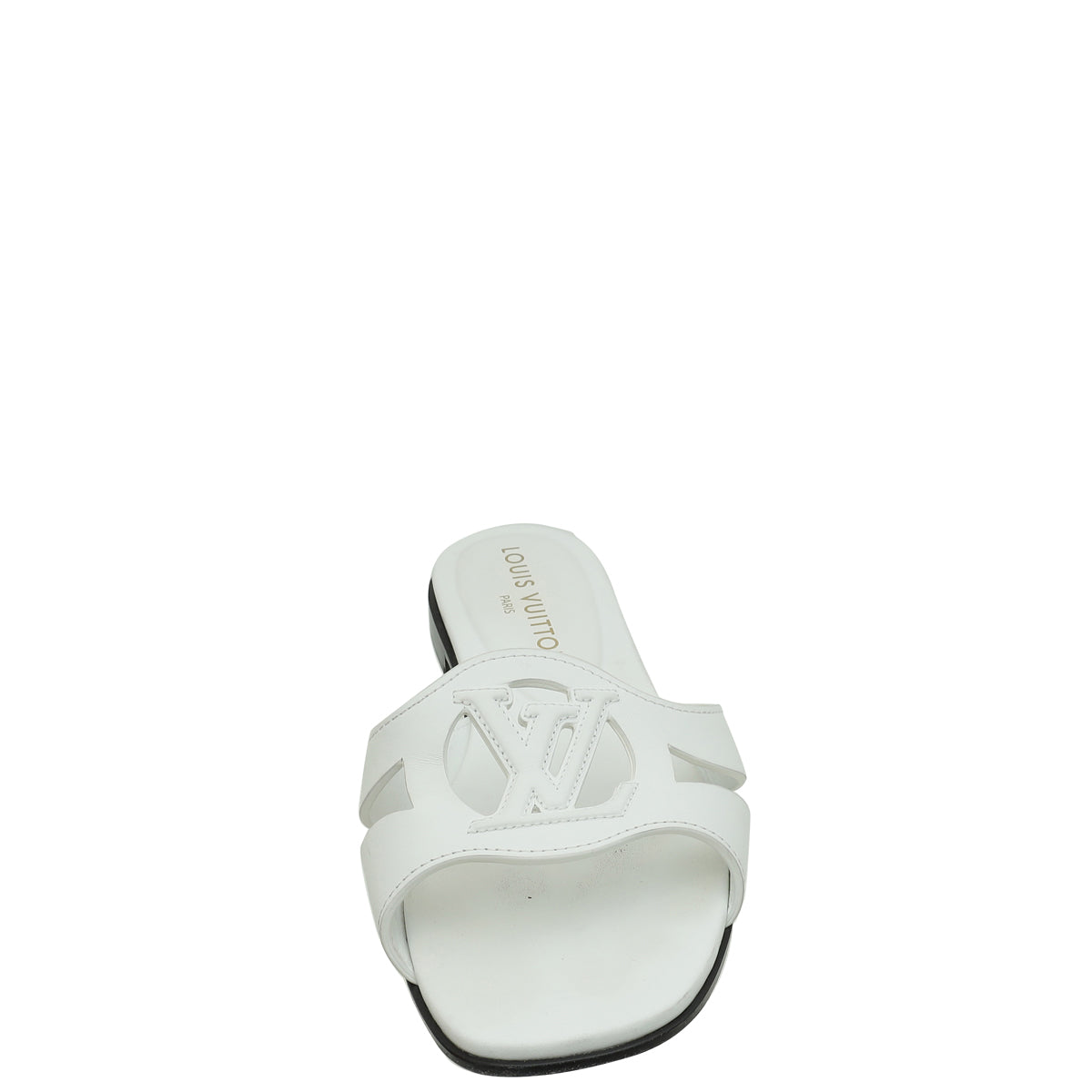Louis Vuitton White Isola Flat Mule 37 – THE CLOSET