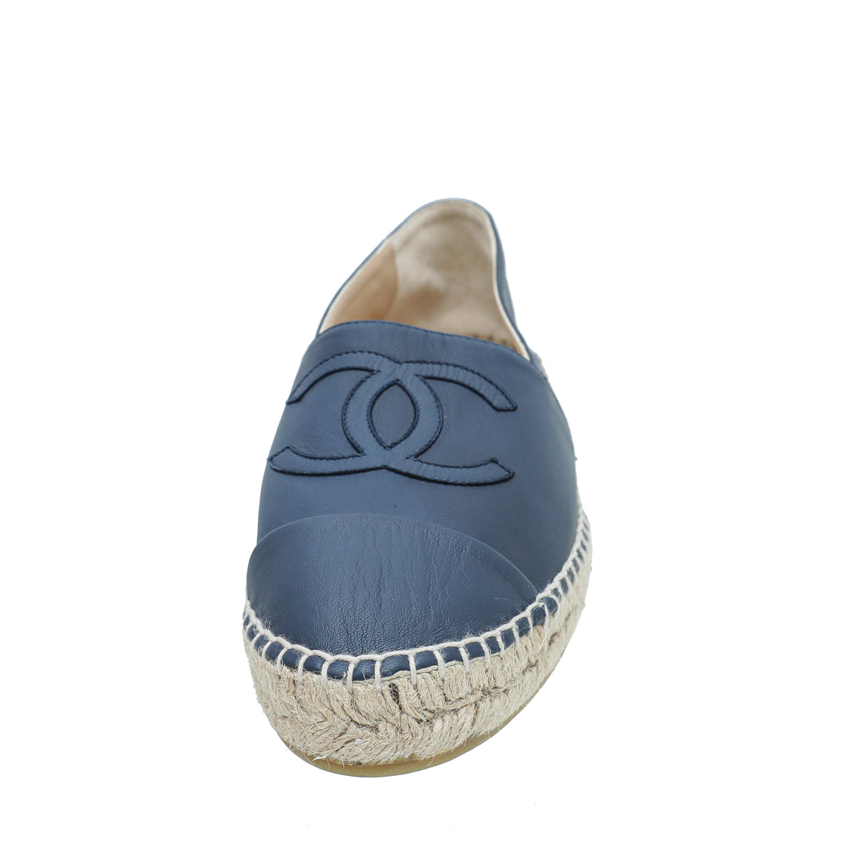 Chanel Navy Blue CC Cap Toe Espadrille 39 – THE CLOSET