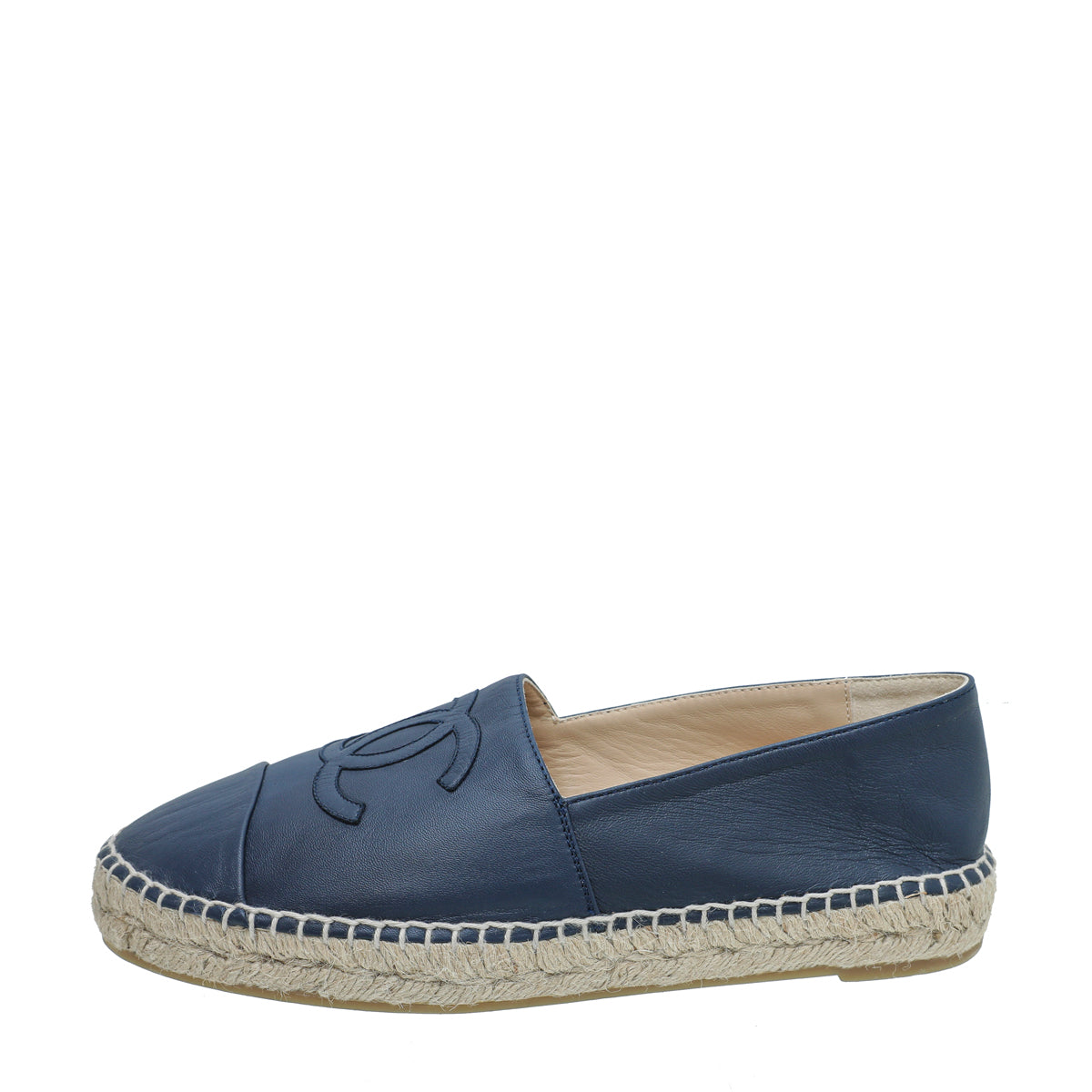 Chanel Navy Blue CC Cap Toe Espadrille 39 – THE CLOSET