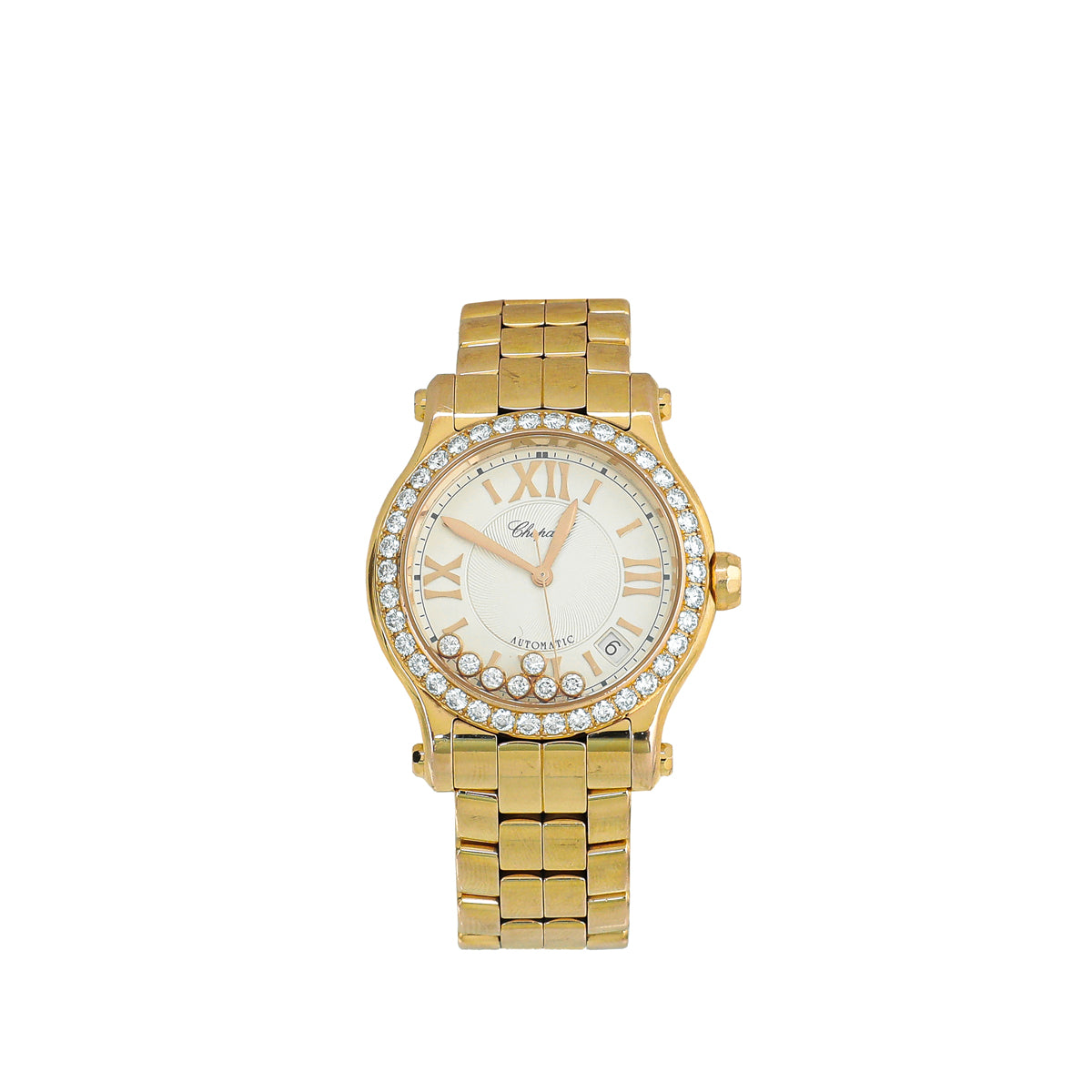 Chopard 18K Yellow Gold Diamond "Happy Sport" Automatic 36mm Watch