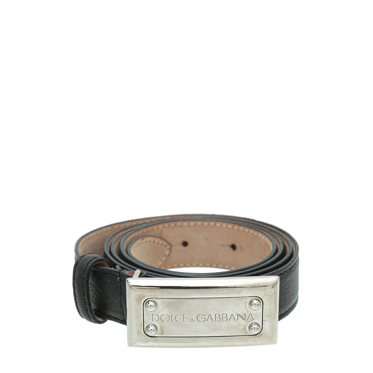 Dolce \u0026 Gabbana Black Logo Plaque 25mm Belt 38 – THE CLOSET, image size:1200x1200