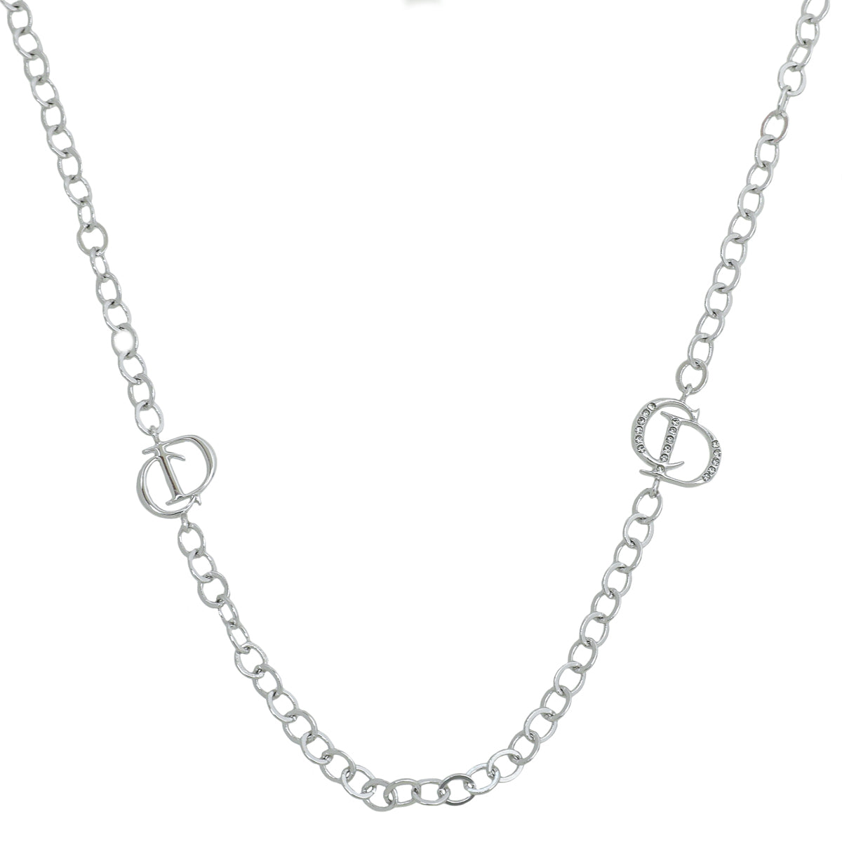 Christian Dior Silver CD Long Chain Necklace – THE CLOSET