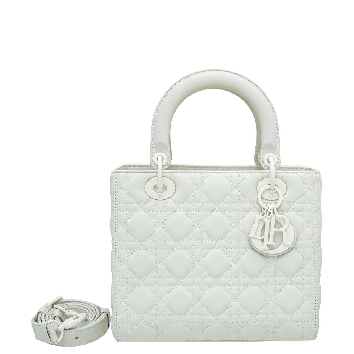 Christian Dior White Ultra Matte Lady Dior Medium Bag – THE CLOSET
