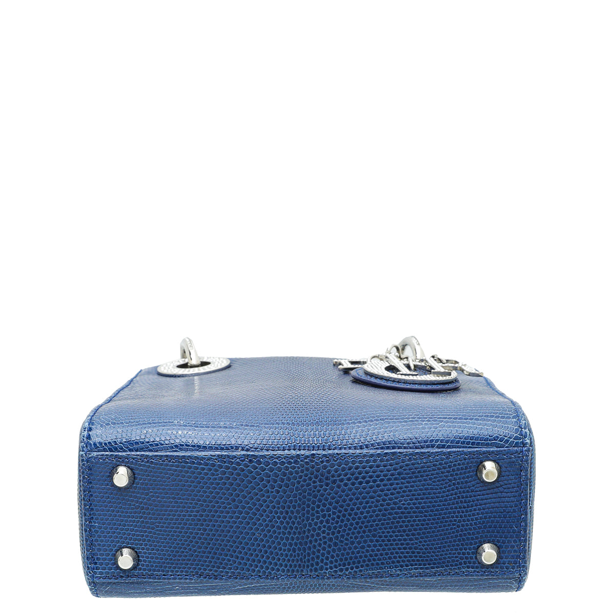 Christian Dior Blue Lizard Lady Dior Mini Swarovski Crystal Strap