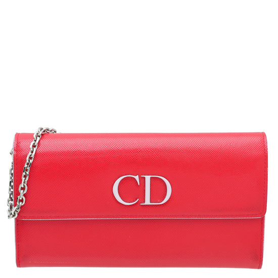 Christian Dior Red Mania Rendez-Vous Chain Wallet