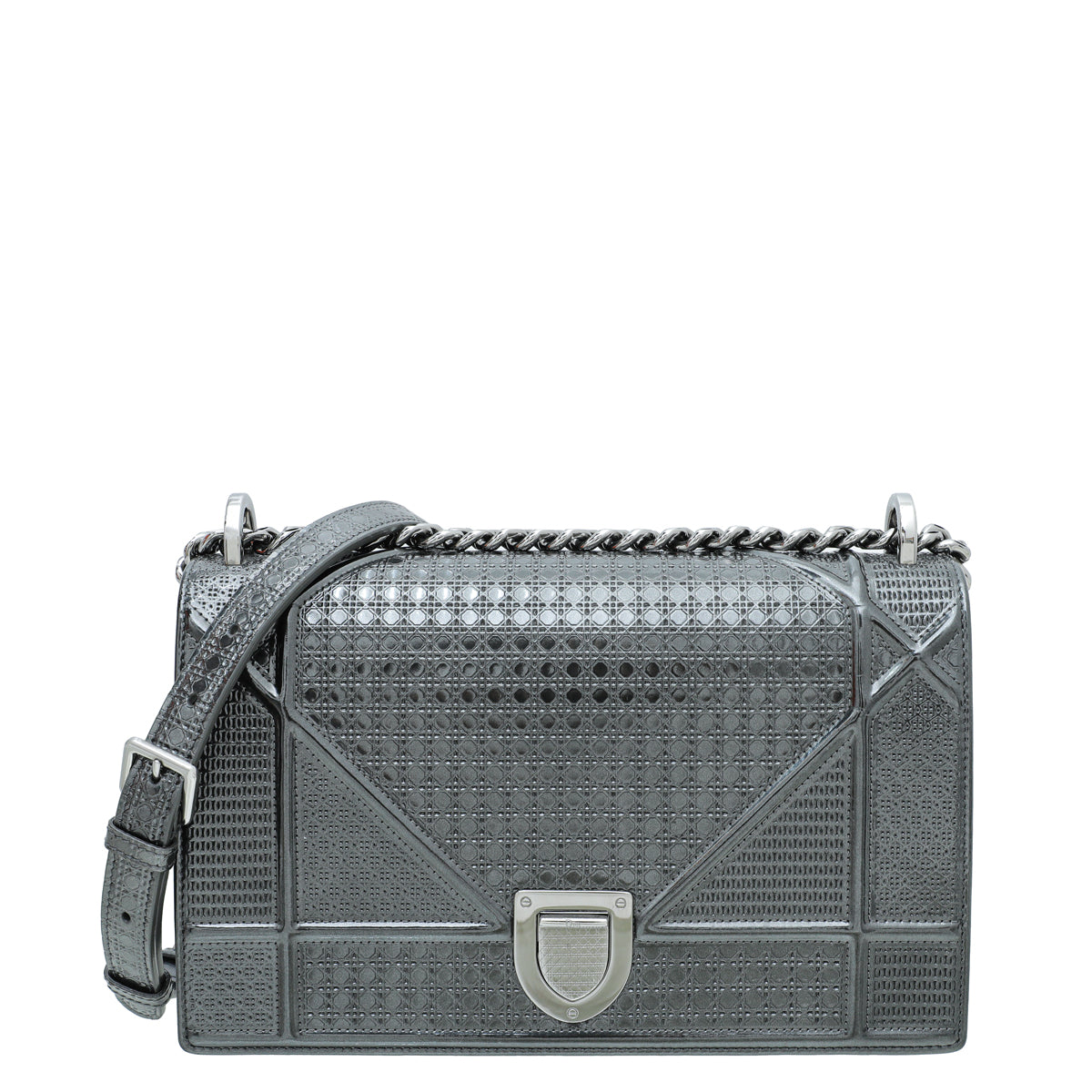 Christian Dior Dark Grey Micro Cannage Diorama Medium Bag – THE CLOSET