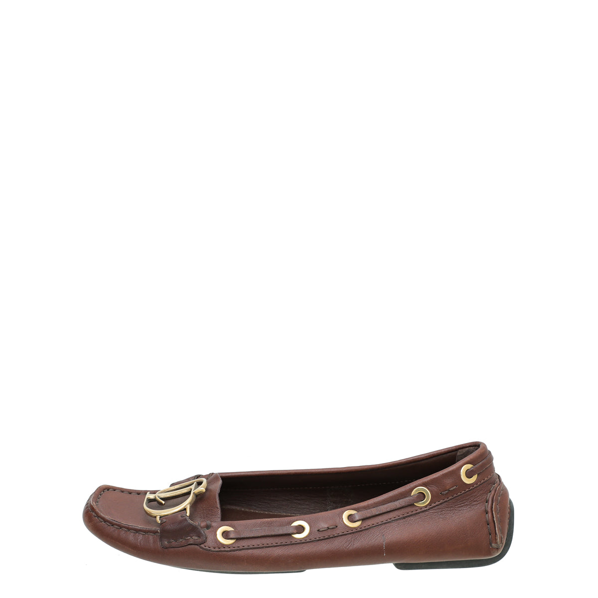 Christian Dior Black Leather Heeled Loafers