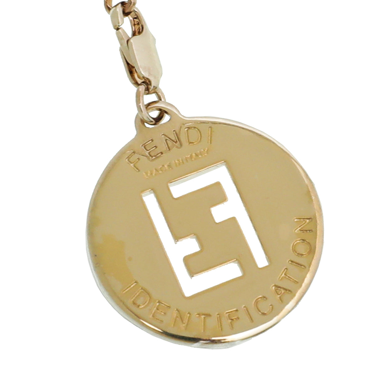 Fendi Gold Tone FF Identification Pendant Chain Necklace – THE CLOSET