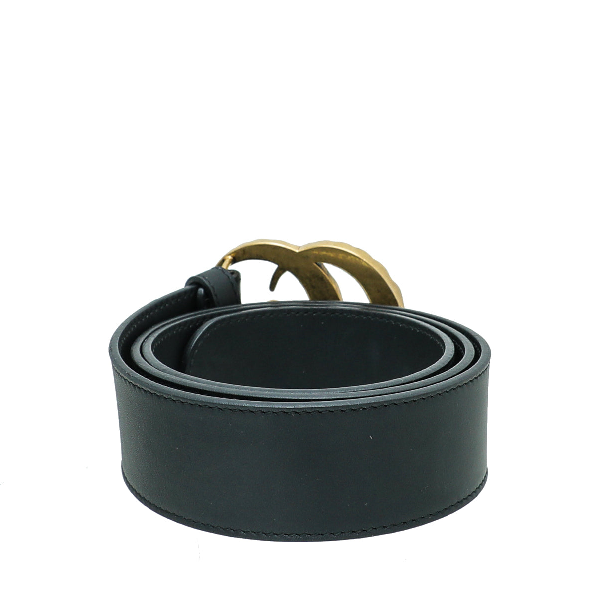 Gucci Black Leather Belt with Pearl-Embellished Gold Double G Buckle Gucci Black Leather Belt with Pearl Double G Buckle – OLIVER main image 2