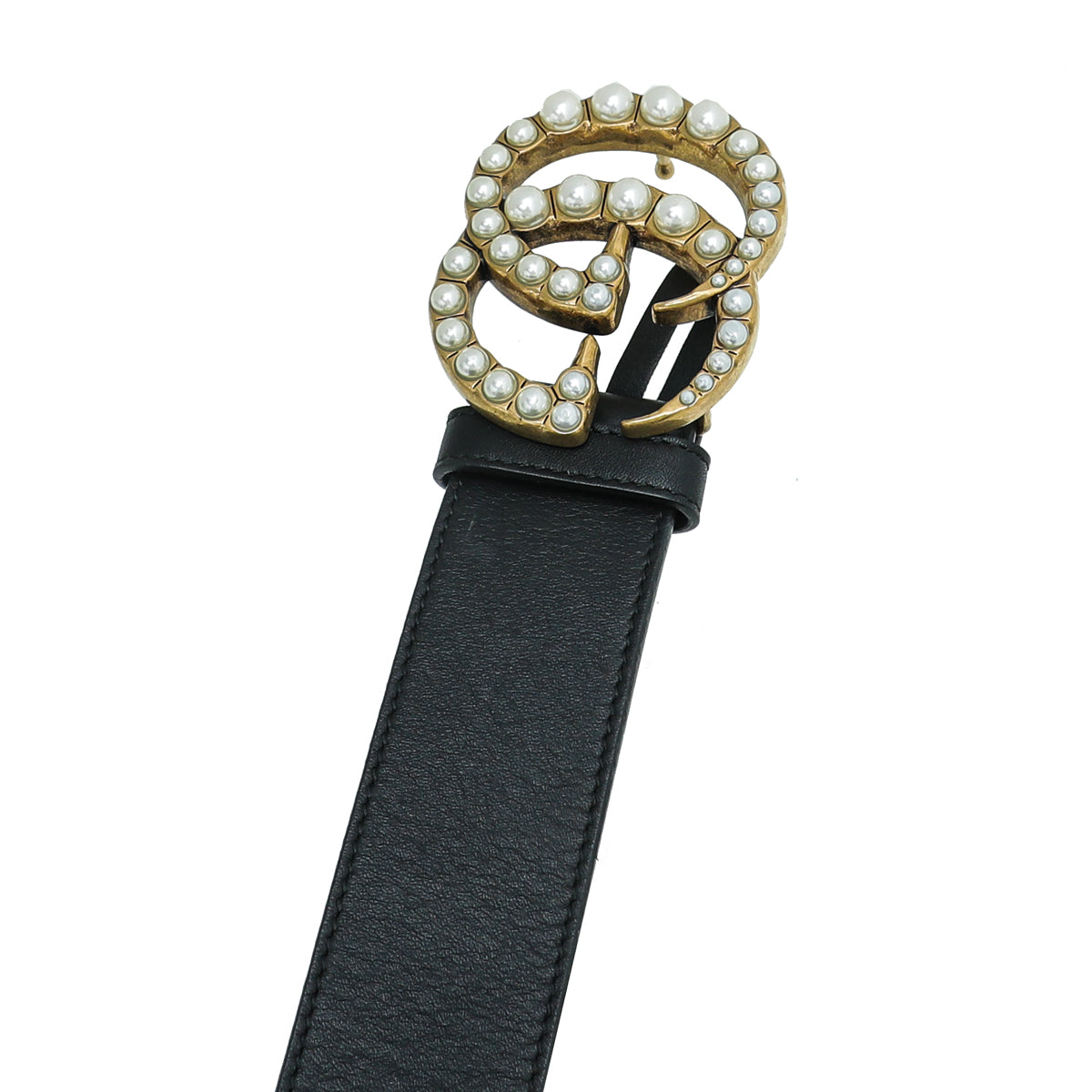 Gucci Black Double G Pearl Belt 34 – THE CLOSET display picture 3