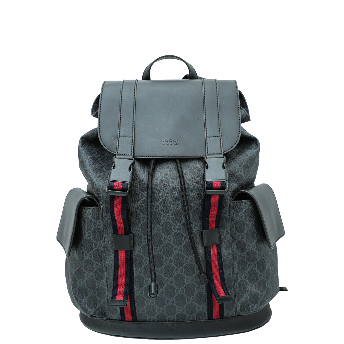 USED Gucci Black Backpack Guccissima GG Rare Rucksack Bag Gucci GG Embossed Leather Backpack in ‎Black Color main image 2