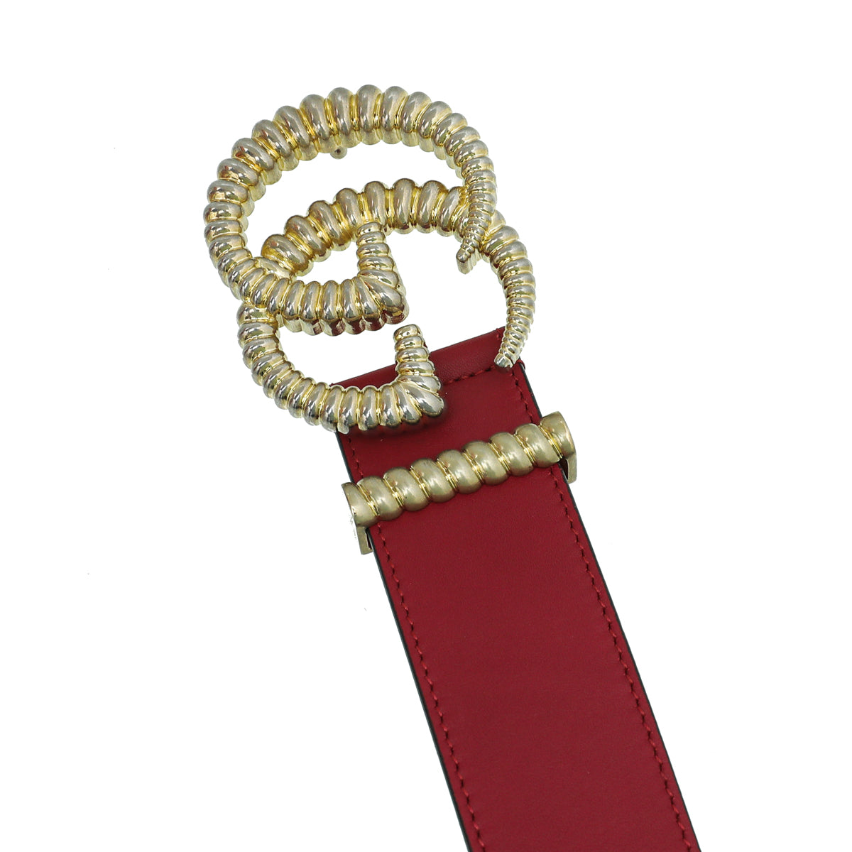 Gucci Torchon Skinny Calfskin Belt Double G Gucci Suede Torchon GG Skinny Belt - Size 32 / 80 (SHF-3Q44dF) main image 2