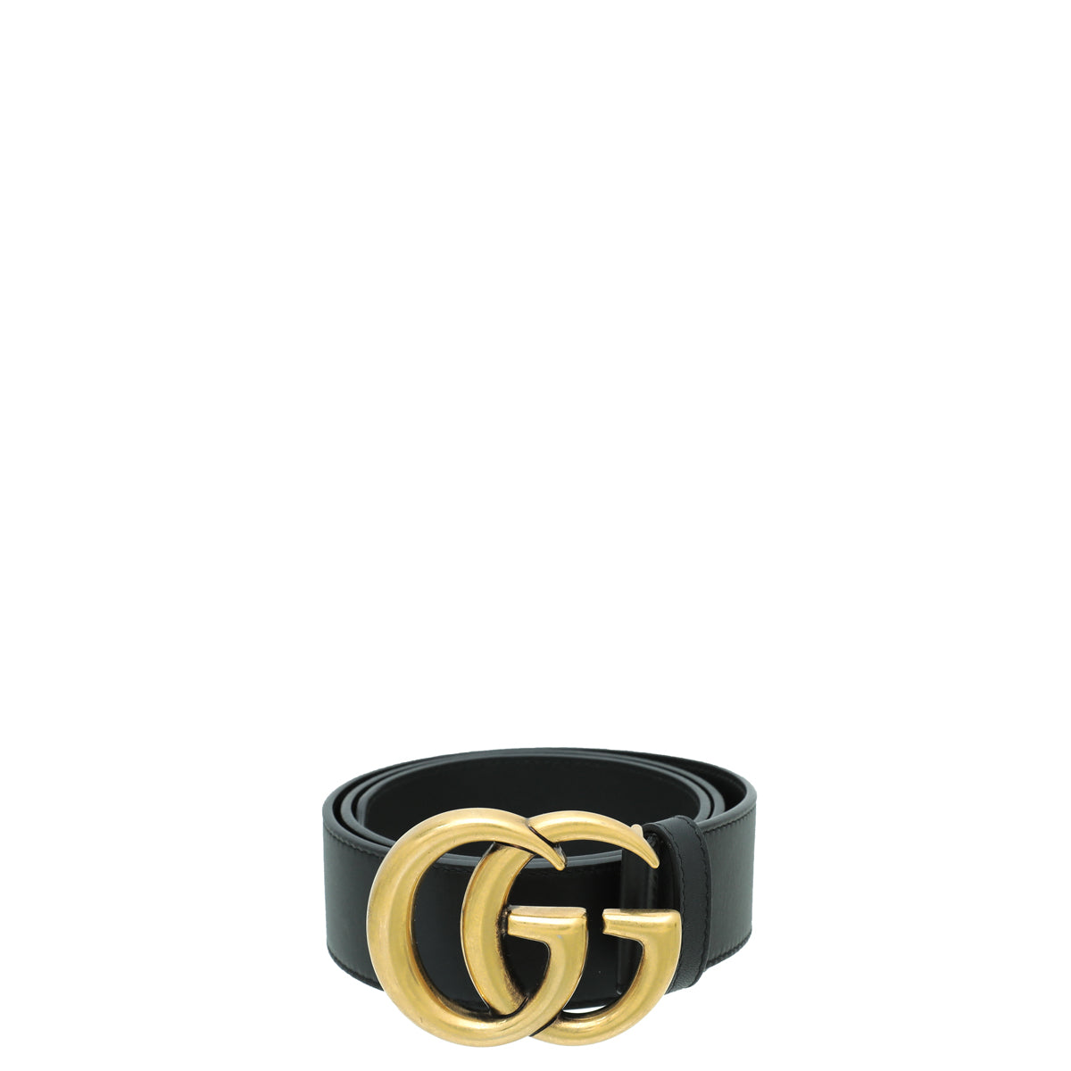 Gucci 2015 Re Edition Wide Leather Belt Gg Double Marmont Black 400593 75/30 GUCCI Double G Marmont Buckle Smooth Leather Belt Black 400593 main image 2