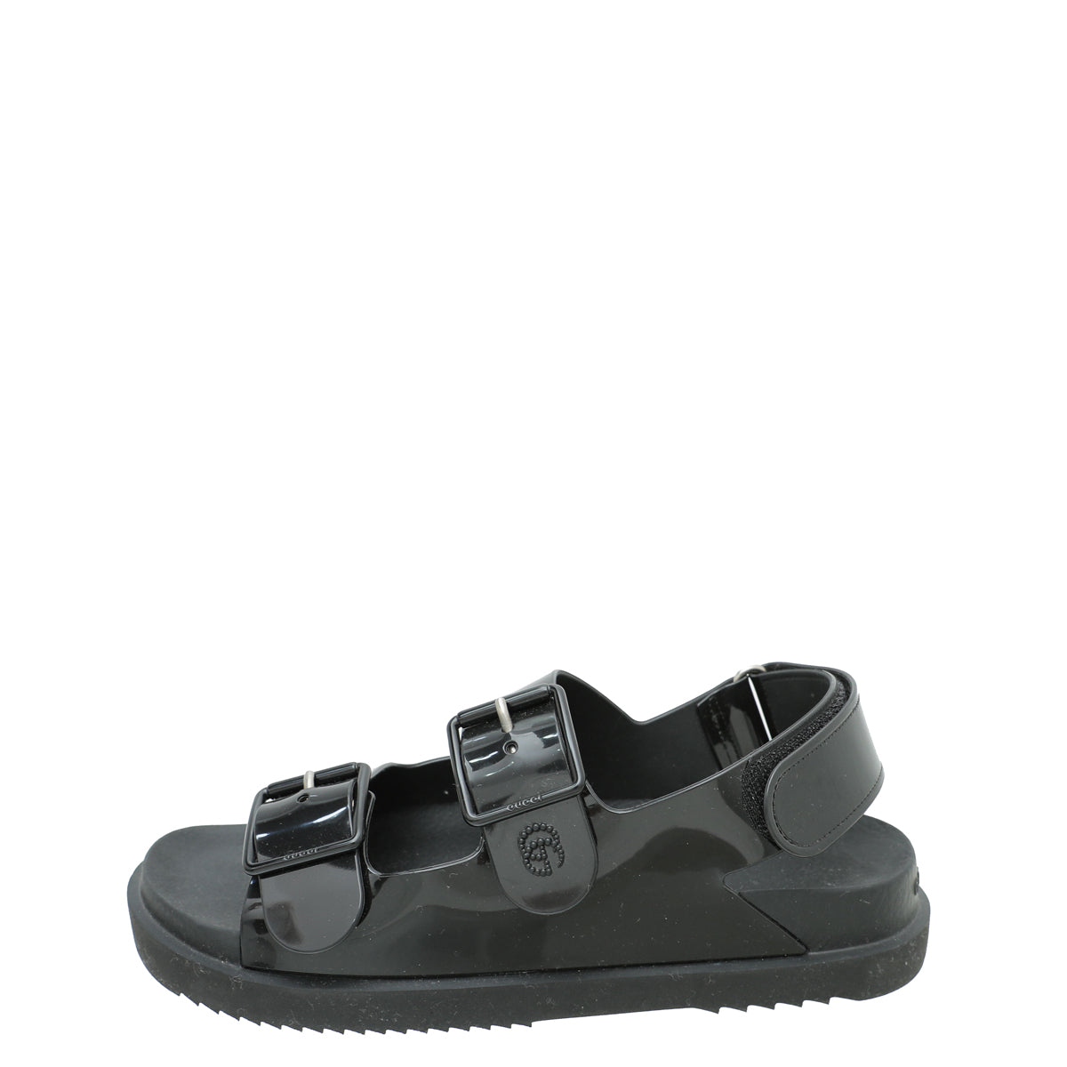 GC 25 Black Double G Sandal Black Rubber 292432