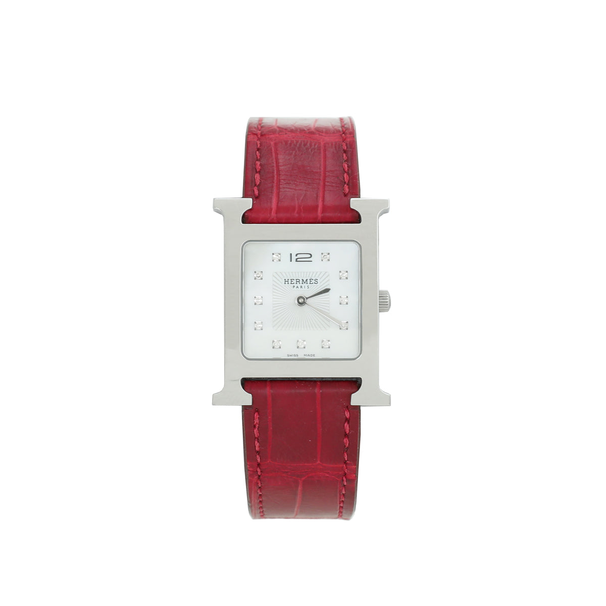 Hermes Steel MOP Diamond Heure H Quartz 25mm Small Watch  display picture 1