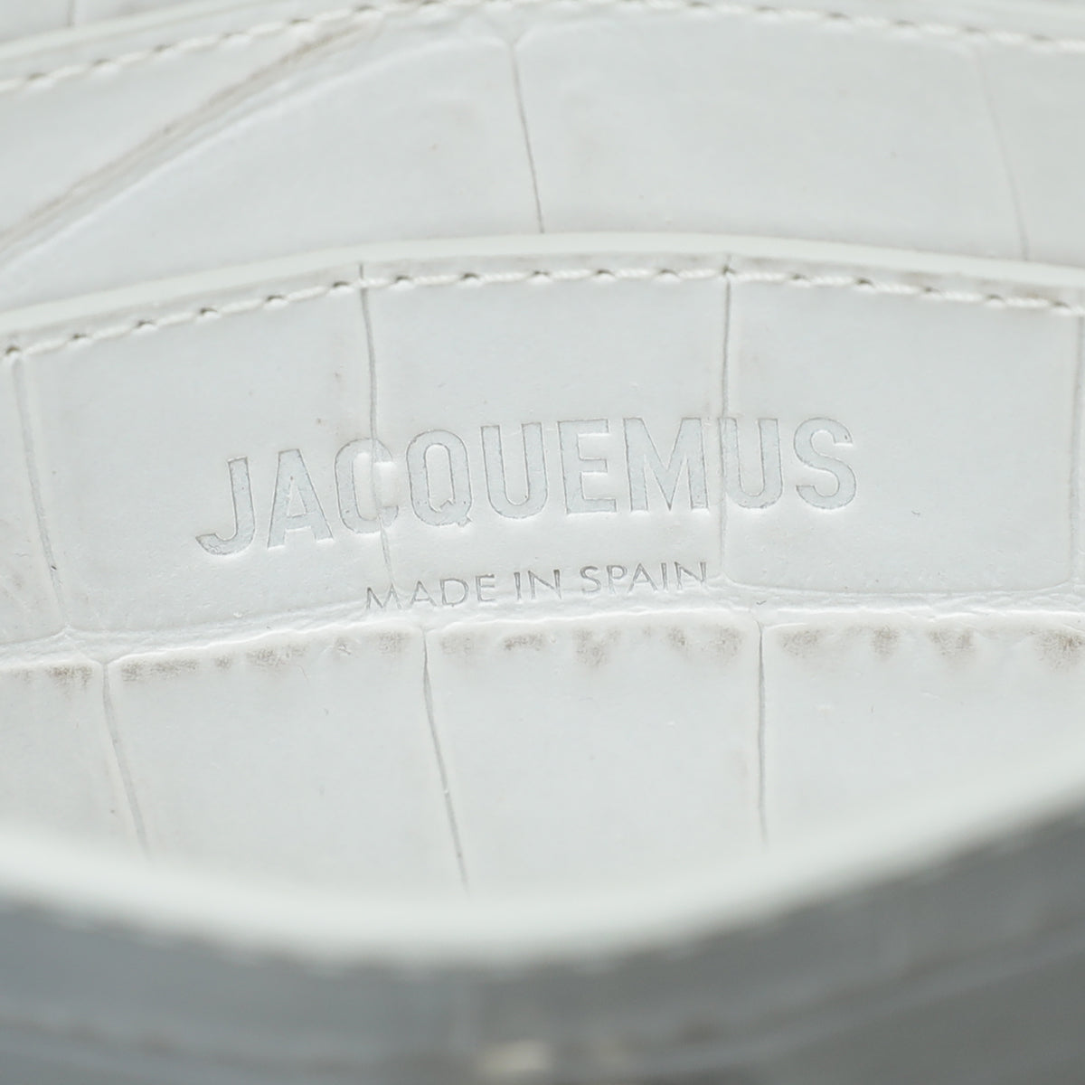 Jacquemus White Croc Embossed Le Petit Riviera Mini Bag