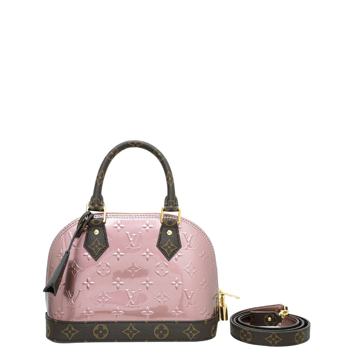Louis Vuitton Monogram Rose Pale Metallise Vernis Alma BB Bag 