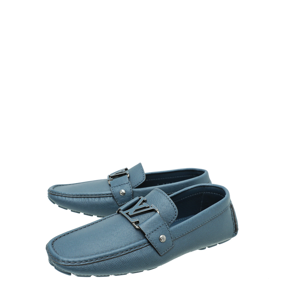 Louis Vuitton Navy Blue Monte Carlo Leather Moccasin 7 – THE CLOSET
