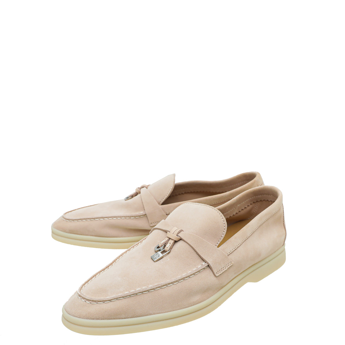 Loro Piana Pink Sand Summer Charms Moccasin 38 – THE CLOSET
